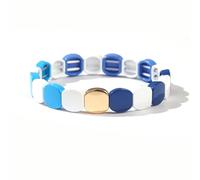 Bracelet géométrique coloré bohème personnalité Bracelet de Couleur vive Bracelet Unisexe de Vacances Bracelet Quotidien Polyvalent Printemps Bijoux à la main-1PC, n° 3, Taille Unique