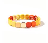 Bracelet géométrique coloré bohème personnalité Bracelet de Couleur vive Bracelet Unisexe de Vacances Bracelet Quotidien Polyvalent Printemps Bijoux à la main-1PC, NO.9, Taille Unique