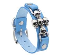 Bracelet gothique tête de mort pour homme et femme en cuir PU Punk Rock - Bijou empilable pour un look élégant - Bijou de poignet tendance alternatif, taille unique, Comme décrit