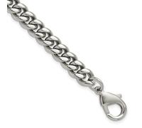 Bracelet gourmette en acier inoxydable poli de 8 mm 22 cm - Cadeau idéal pour maman, taille unique, Métal Acier inoxydable, Pas de gemme