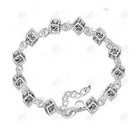 Bracelet gourmette - HTBE® - Argent 925 - Oxyde de zirconium - Femme - Argenté