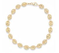 Bracelet Grain de Café - L'ATELIER D'AZUR - Or Jaune 375/000 - Longueur 21 cm - Largeur 6 mm