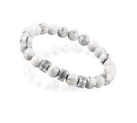 Bracelet gravé avec prénoms - Pierres de Lave, Malachite, Oeil de Tigre, Howlite - Atelier France (Pierres malachite)