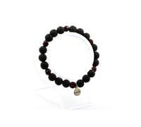 Bracelet en grenat du Mozambique + perles de lave de 8 mm