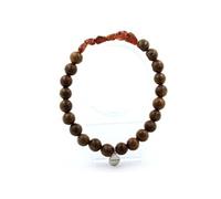 Bracelet de grenat spessartite du Mozambique + perles en bois de 8 mm
