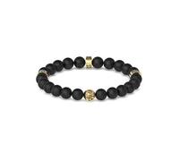 Bracelet - Guess - 4G Icon - Acier doré - Élastique - Boules noires