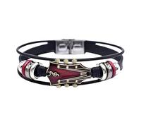 Bracelet guitare rétro avec fermoir en acier inoxydable pour amateurs de musique - Accessoire pour homme et femme - Grandes boucles d'oreilles, taille unique, Zinc, Pas de gemme