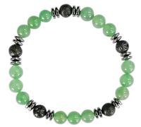 Bracelet H Aventurine Verte, Pierre de lave Perles rondes 8 mm