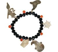 Bracelet Halloween talisman sorcière citrouille toile d'araignée accessoire fête d'horreur, couleur : noir