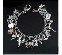 Bracelet - Harry Potter - 19 Symboles - Réglable - Finition Argent - 25 cm