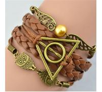 Bracelet - Harry Potter - Reliques de la mort - Noir - Alliage - Corde en cuir