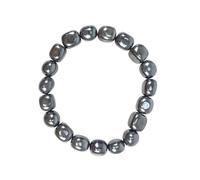 Bracelet Hématite AAA pierres roulées 10mm - Lithothérapie - Force Magnétique - Mixte
