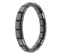 Bracelet Hématite - Bracelet Élastique Réglable En Pierre Naturelle | Attelle De Poignet Noire Élégante Avec Perles Carrées, Pour Papa, Mari, Petit Ami, Anniversaire, Saint-valentin, Noël, Fête Des Pè