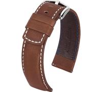 Bracelet Hirsch Mariner L en cuir tanné de veau marron 20 mm 14502110-2-20