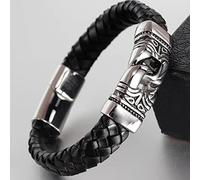 Bracelet Homme Bracelet Cuir Vintage Noir Fermoirs Magnétiques Bracelets Bijoux Homme