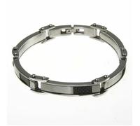 BRACELET HOMME EN ACIER INOXYDABLE ARGENT 100% Stainless Stel et CAOUTCHOUC. PN 3917
