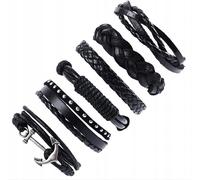 Bracelet homme en cuir ECO LEATHER SET Set de 6 pièces Anchor Vintage