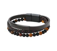 Bracelet Homme en Cuir - Fermoir Magnétique, Décoration Main