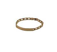 Bracelet - Homme/Femme - Gourmette - Identité - Maille Figaro - 20 cm - Plaqué Or Jaune 750/1000 - 3 Microns
