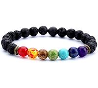 Bracelet homme femme Lava Rock 7 Chakra Aroma Essential diffuseur Bracelet élastique en pierre naturelle Yoga perles bracelet attrayant