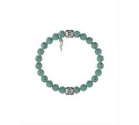 Bracelet Homme Guess Collection Lion King - Perles En Pierre Naturelle Vert Turquoise Avec Charm Corne Italienne