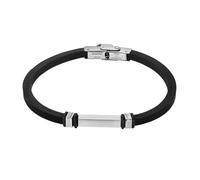 Bracelet homme - LOTUS - Lotus Style - Acier inoxydable & caoutchouc - Rectangle acier blanc - Longueur 20 cm