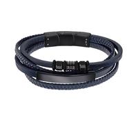 Bracelet homme - LOTUS - Multirang - Acier inoxydable noir - Fermoir aimanté - Longueur maxi 22,5 cm