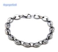 Bracelet homme- maille grain de café- Acier inoxydable - accessoires de mode- Argent