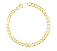 Bracelet Homme Or Jaune Véritable - L'ATELIER D'AZUR - Maille Gourmette - Longueur 21 cm - Largeur 5.5mm