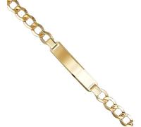 Bracelet Homme Or Jaune Véritable - Maille Gourmette - Plaque à Graver - L'ATELIER D'AZUR