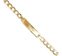 Bracelet Homme Or Jaune Véritable - Maille Gourmette - Plaque à Graver - L'ATELIER D'AZUR