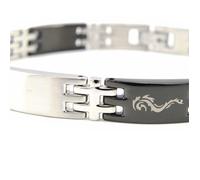 Bracelet Homme Peaceful Acier - LES TRESORS DE LILY - Noir - 21 cm - 8 mm