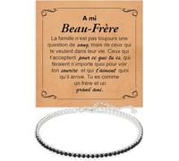 Bracelet Homme Tennis en Argent Sterling 925 Beau-Frère Anniversaire Idées Cadeaux pour lui avec Brillants Or Idée Beaux-frères Noël - Coffret avec DÉDICACE inclus (Bracelet Beau-Frère tennis)