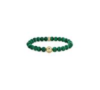 Bracelet Homme Thomas Sabo Perles Vertes Imitation Malachite Argent 925 Plaqué Or 18 Carats 16 cm