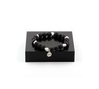 Bracelet en howlite des États-Unis + perles de lave de 8 mm