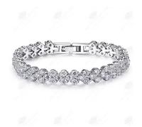 Bracelet - HTBE® - Luxe en cristal de zircon - Argent - Design classique - Pour femmes