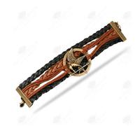 Bracelet - HTBE® - Multicouche - Tissé à la main - Unisexe - Argenté