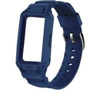 Bracelet Huawei Band 7 6 Pro 6 et Honor Band 6 Silicone Bumper Ajustable bleu nuit