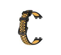 Bracelet Huawei Band 8 avec trous, silicone bicolore, jaune | Couleur: Anthracite Anthracite