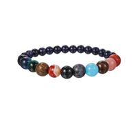 Bracelet Huit Planètes 8/10 mm en grès bleu avec système étoilé pour créer un look enchanteur, parfait pour les amateurs d'astronomie. Costume en pierre, taille unique, Plastique, Pas de gemme