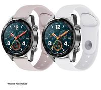 Bracelet IBROZ Samsung/Huawei SoftTouch 22mm blanc+rose