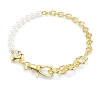 Bracelet Idyllia, Perle de cristal, Blanc, Doré à l’or 18 carats (750/1000) OS