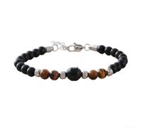 Bracelet œil de chat de 6 mm en pierre naturelle turquoise africaine - Élastique - Chakra - Accessoire de méditation unisexe (A)