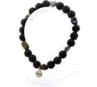Bracelet œil de faucon sud-africain + perles de lave de 8 mm