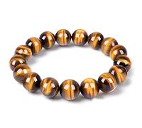 Bracelet œil de tigre pour homme et femme, libère le stress et la peur, le courage et la confiance, perles de cristal naturel, protection des chakras (10 mm)