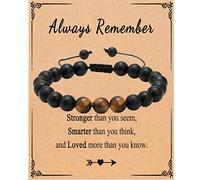 Bracelet œil de tigre pour homme et garçon, cadeau pour petit ami, mari, papa, fils, garçon, homme, en acier inoxydable, sans pierre précieuse, General, Acier inoxydable, Pas de gemme