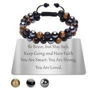 Bracelet œil de tigre pour homme, garçon, petit ami, mari, papa, grand-père, fils, oncle, frère, bracelet de perles cadeau pour anniversaire, fête des pères, Noël, Saint-Valentin, taille unique