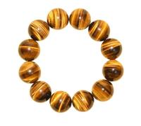 Bracelet œil de Tigre Unisexe pour Homme | Grosses Perles | Véritables Pierres précieuses internationales | Porte Bonheur et Richesse. Choix Unique pour Les Amoureux.,12mm