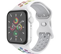 imoshion Bracelet sport? pour Apple Watch Series 1 á 9 / SE (38/40/41 mm) | Series 10 (42 mm) - Taille S/M - White Rainbow