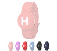 Bracelet imperméable pour AirTag enfants, support de lettre initiale cachée personnalisée compatible avec Air Tag, coque en silicone pour Airtag traqueur GPS anti-perte réglable pour tout-petits